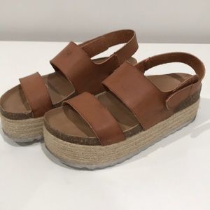 Dirty Laundry Brown platform Sandal Wedges